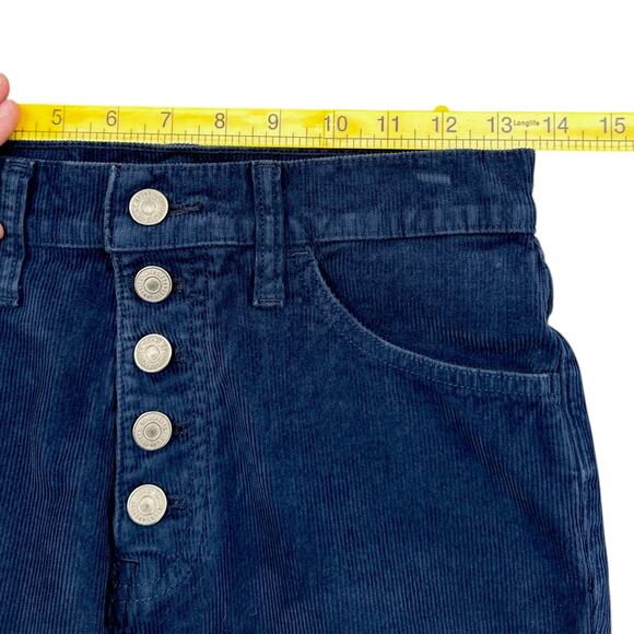 Lucky Brand Bridgette Navy‎ Corduroy Button Fly High Rise Jeans Size 2/26 - Picture 7 of 9